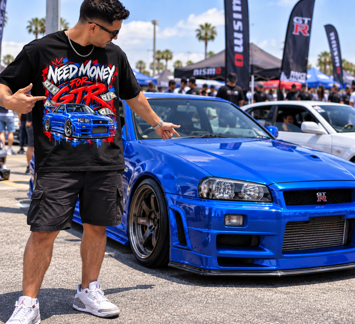 NEED MONEY FOR GT-R – R34 Skyline Graphic Tee